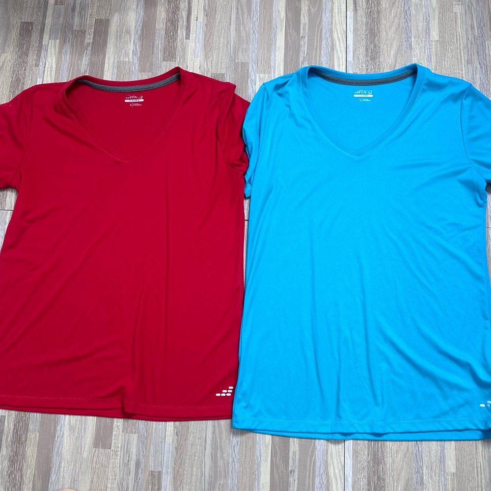 Shirt Bundle!! (2) V-Neck T-Shirts, Red & Blue Women's Large
